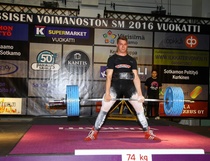 SM 2016, Toni V. maastaveto 74kg/270kg.