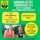 Hannun heitot su 14.6. klo 12 alkaen.