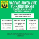 Harjoitusaikataulu 26 - 27.